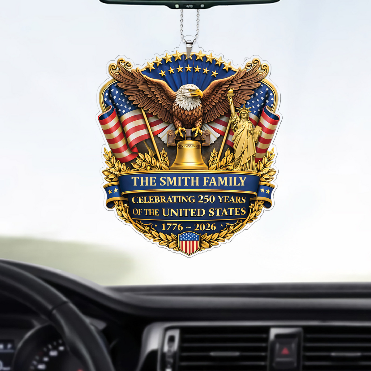 Personalized 250 Years Anniversary America Car Ornament | Patriotic 1776–2026 Semiquincentennial Ornament 684570
