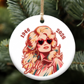 Dolly Parton Memorial Ceramic Ornament, 1946-2026 Country Music Tribute Christmas Ornament 686084