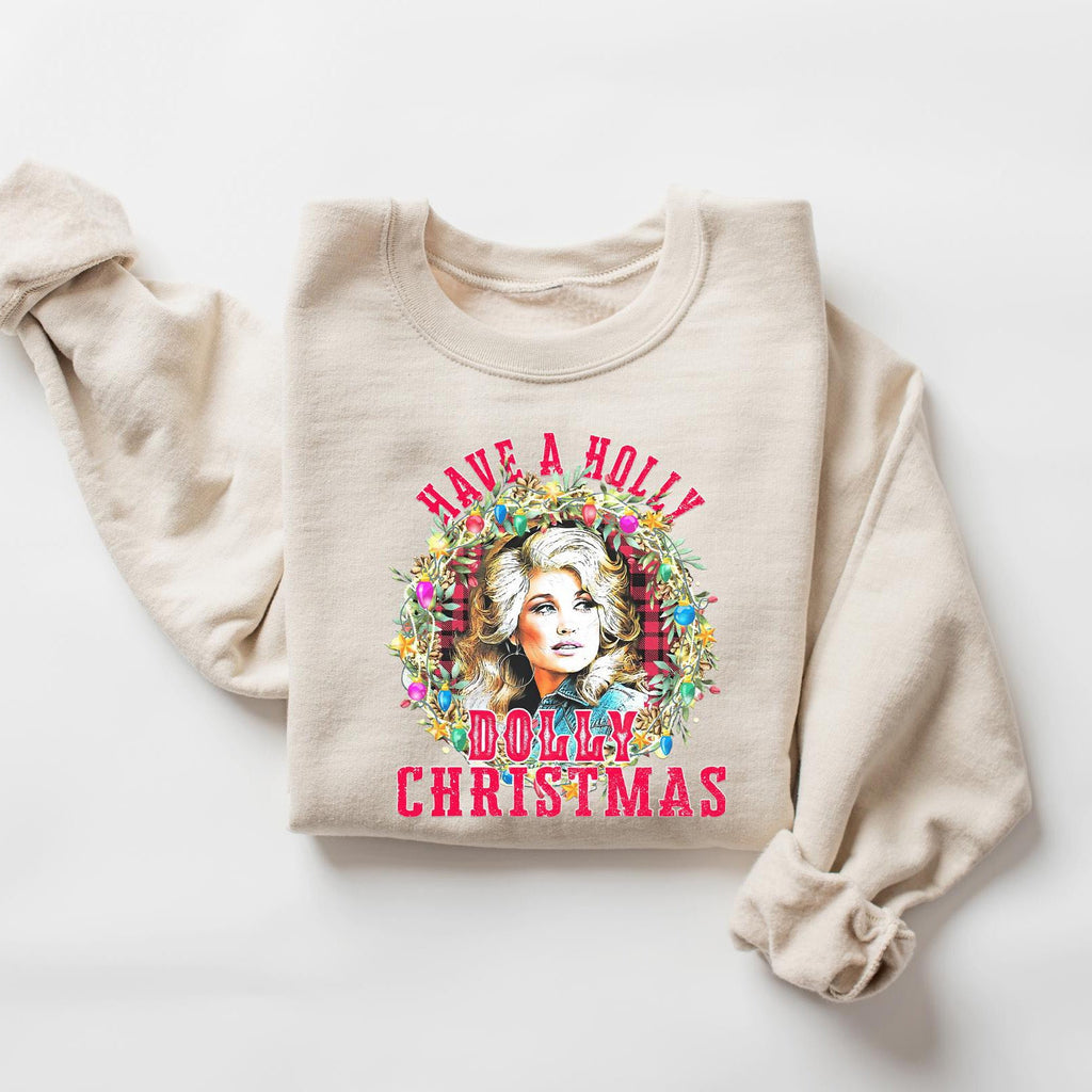 Have A Holly Dolly Christmas Bright Sweater | Dolly Parton Memorial Holiday Sweatshirt | Country Music Legend Tee 686087