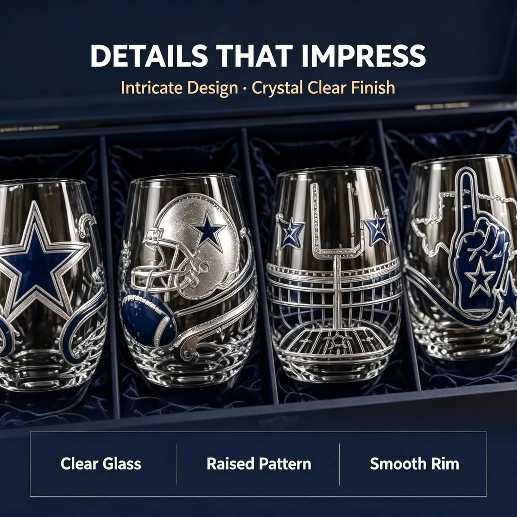 🏈Dallas Cowboys 4-Piece Glass Set – A Must-Have For True Cowboys Fans