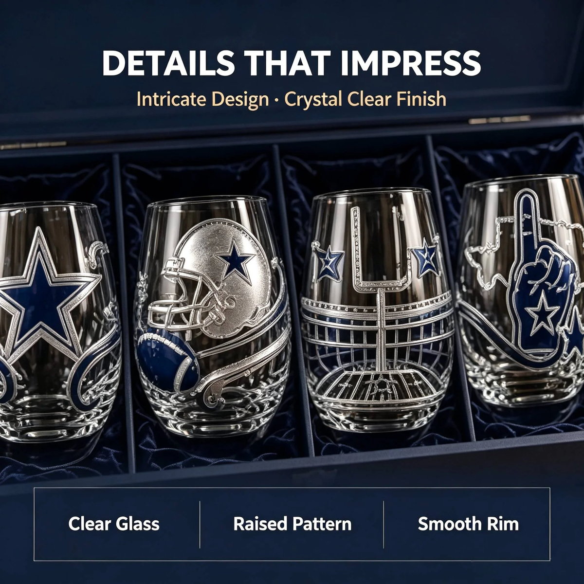 🏈Dallas Cowboys 4-Piece Glass Set – A Must-Have For True Cowboys Fans