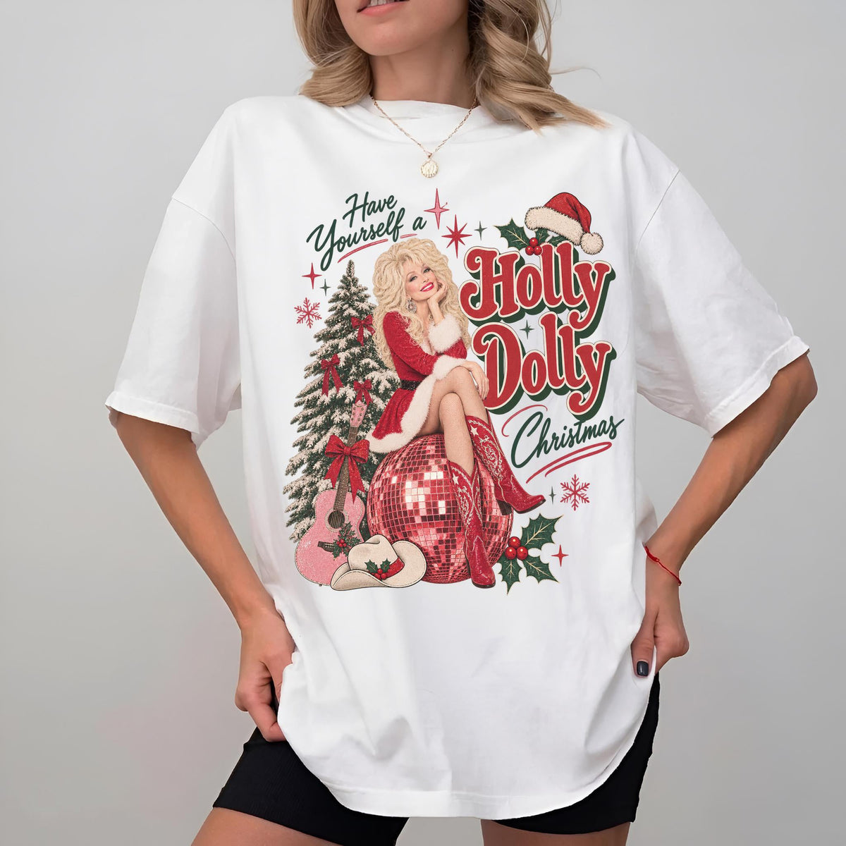 Have Yourself A Holly Dolly Christmas Bright Shirt, Vintage Country Music Tee, Gift For Dolly Parton Fans 686119