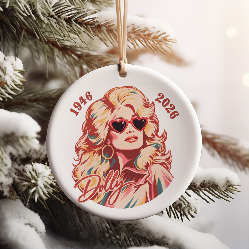 Dolly Parton Memorial Ceramic Ornament, 1946-2026 Country Music Tribute Christmas Ornament 686084