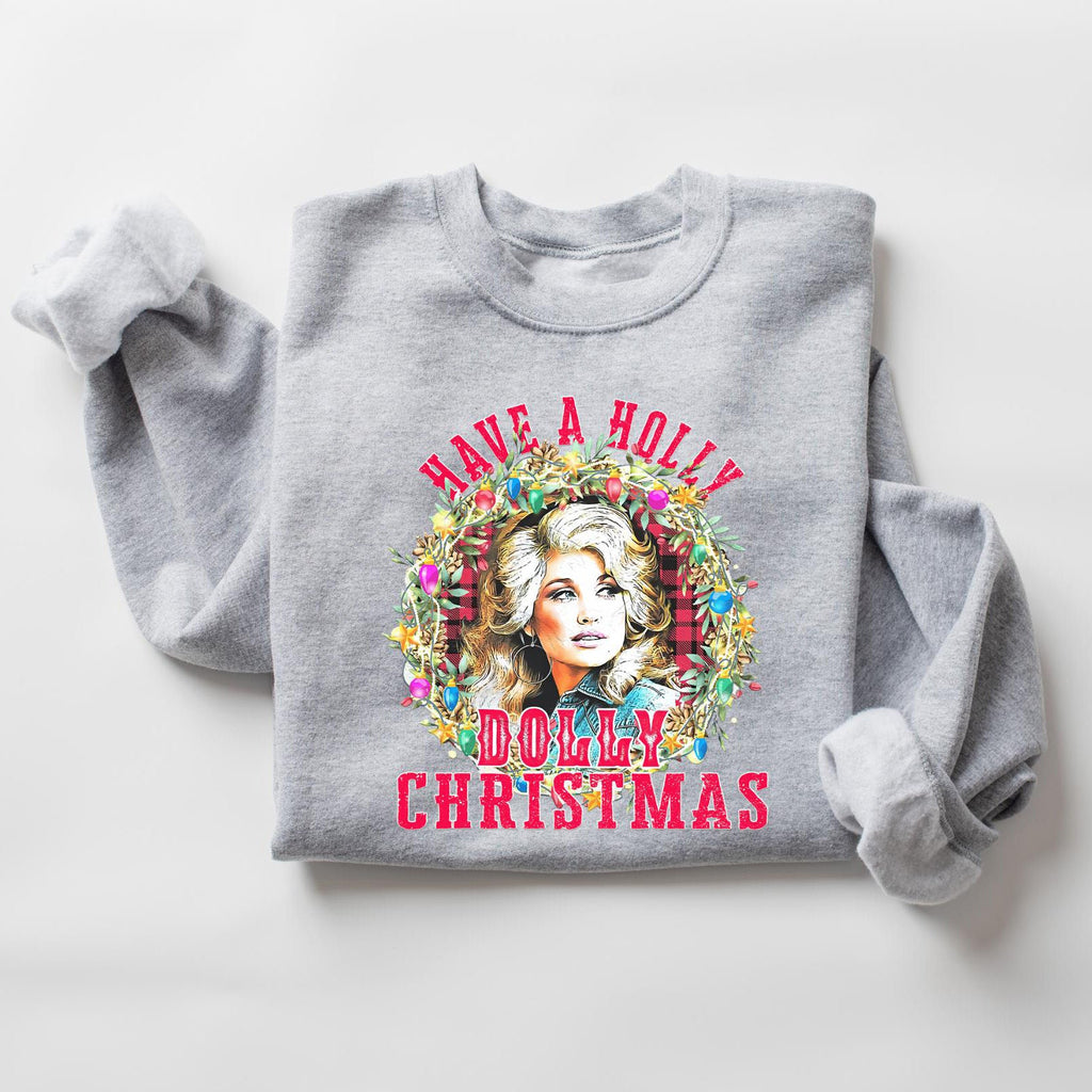 Have A Holly Dolly Christmas Bright Sweater | Dolly Parton Memorial Holiday Sweatshirt | Country Music Legend Tee 686087