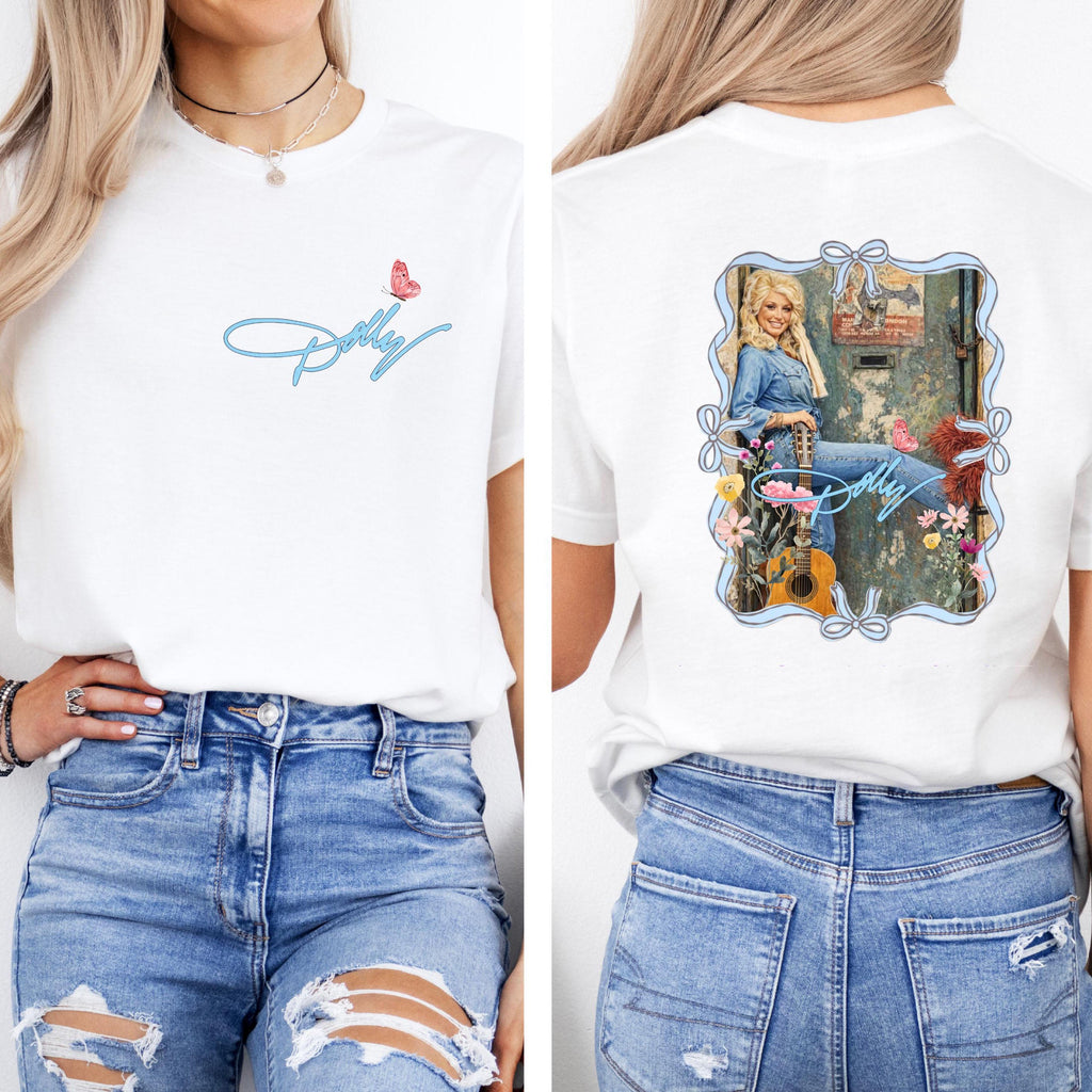 Dolly Parton Pocket & Back Bright Shirt, Country Music Graphic Tee, Dolly Parton Memorial Shirt 686074
