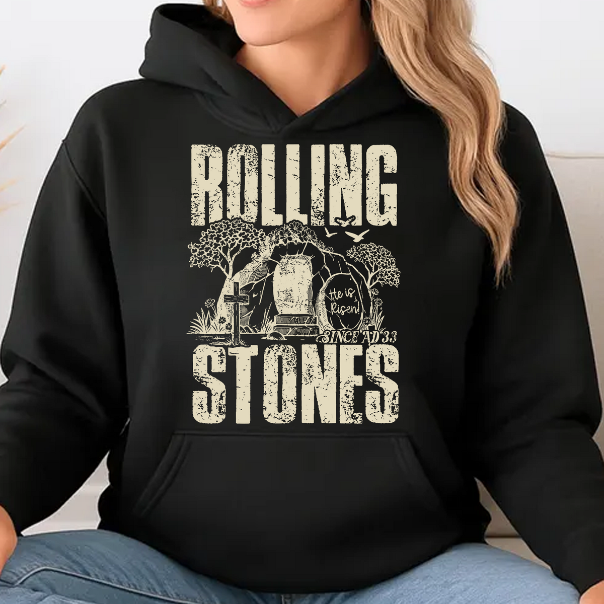 Rolling Stones Since AD 33 - He Is Risen Dark Shirt | Easter Day T-Shirt 684447