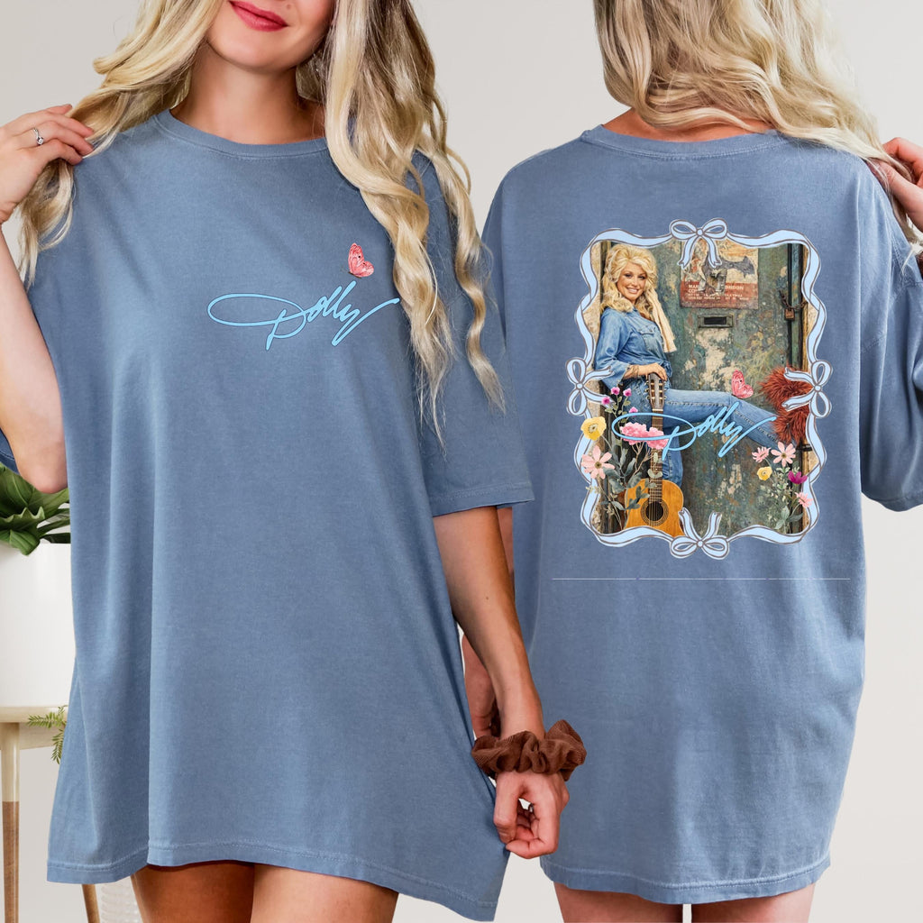 Dolly Parton Pocket & Back Bright Shirt, Country Music Graphic Tee, Dolly Parton Memorial Shirt 686074