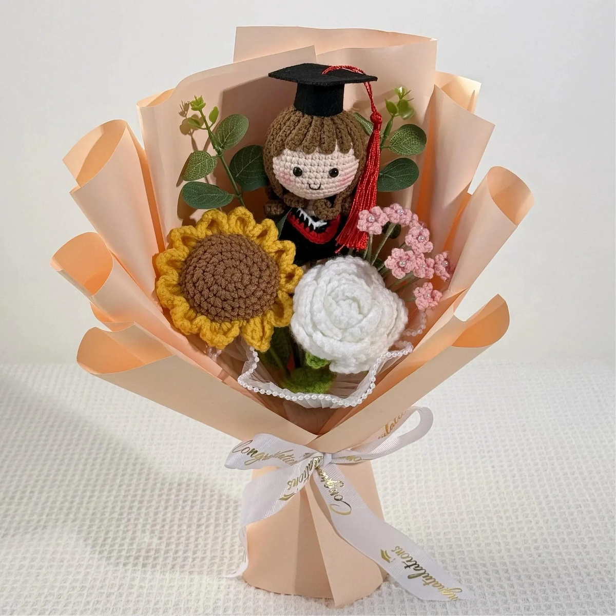 Personalized Crochet Graduation Bouquet | Handmade Class Of 2026 Bouquet Gift For Graduation 684738