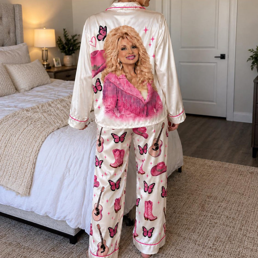 You Are Enough Dolly Pajamas, Dolly Parton Satin PJ Set, Country Music Holiday Sleepwear 686308 WFD
