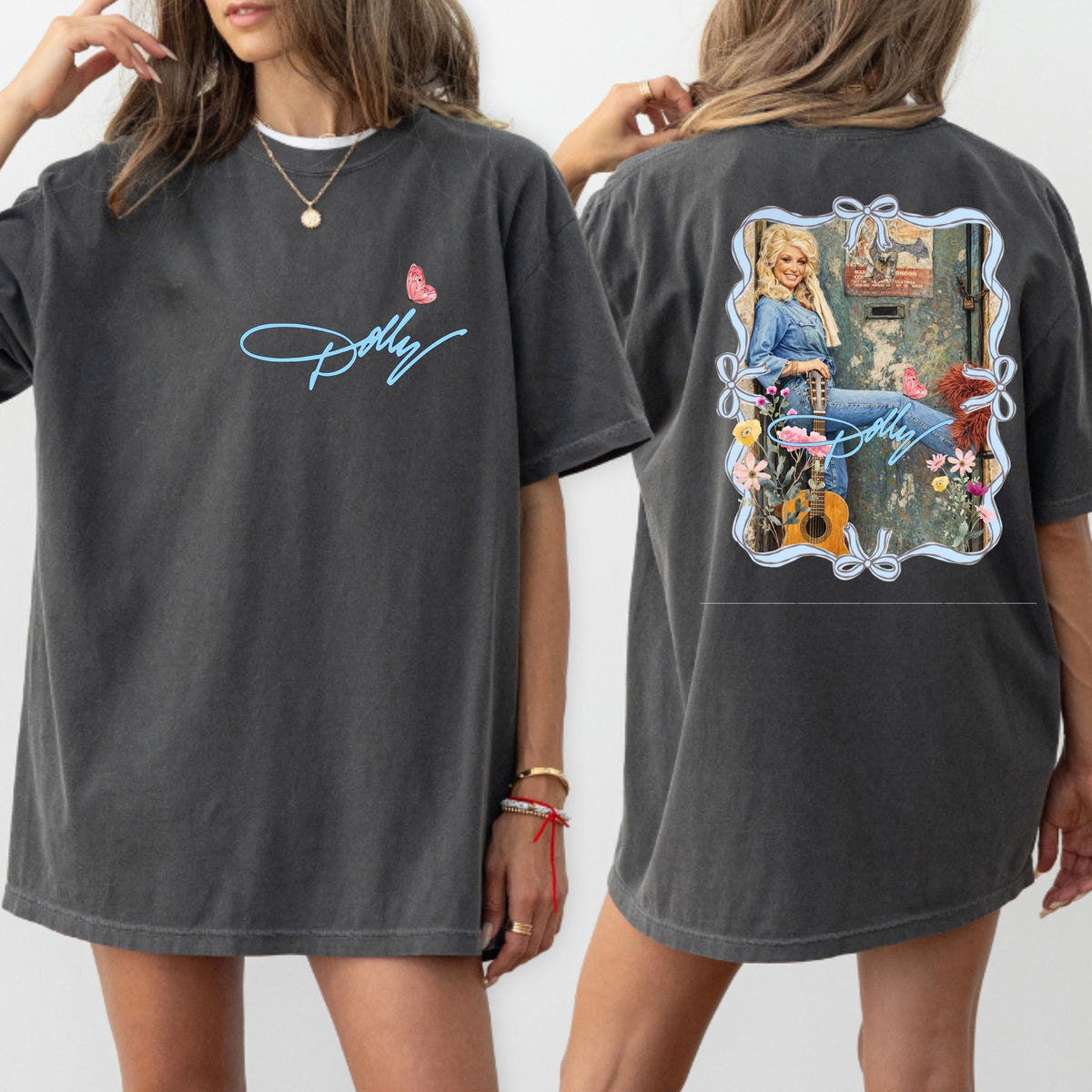 Dolly Parton Pocket & Back Bright Shirt, Country Music Graphic Tee, Dolly Parton Memorial Shirt 686074