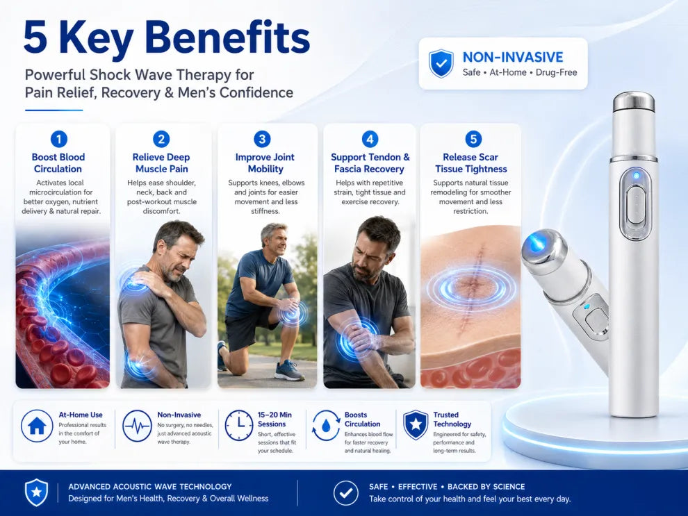 2026 New Advanced Acoustic Shockwave Therapy Device | Male Wellness & Muscle‑Joint Pain Relief