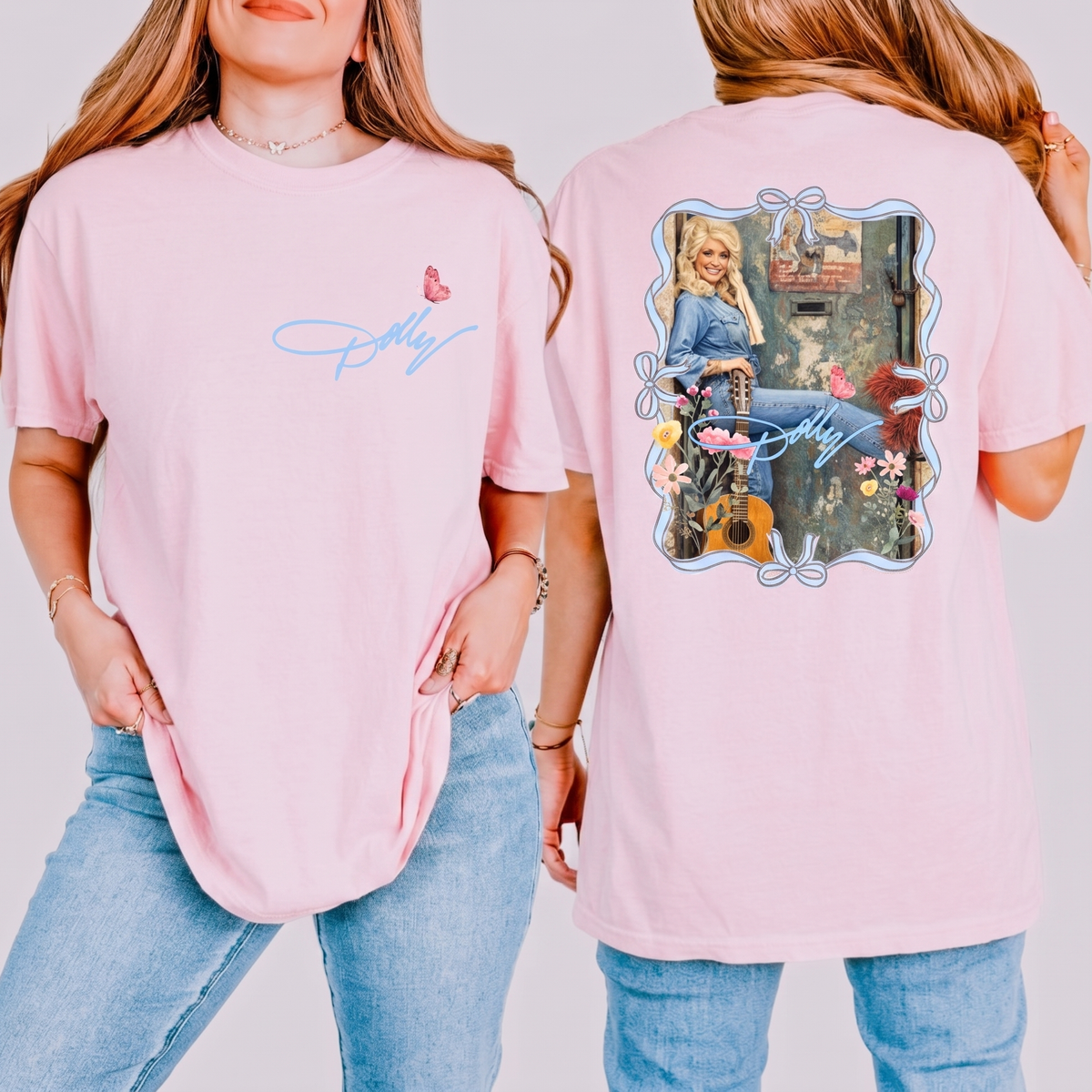 Dolly Parton Pocket & Back Bright Shirt, Country Music Graphic Tee, Dolly Parton Memorial Shirt 686074