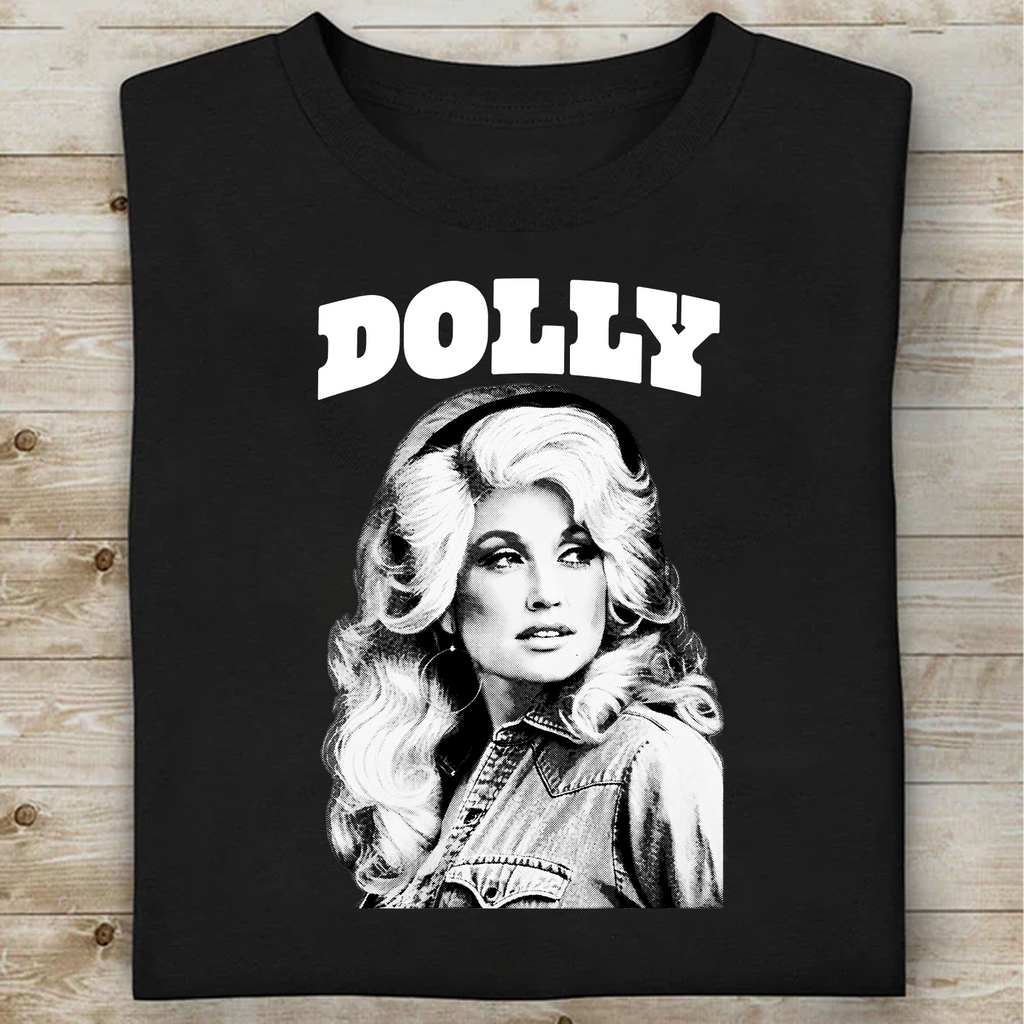 Classic Black And White Dolly Parton Memorial Shirt - Retro Country Graphic Tee 686042