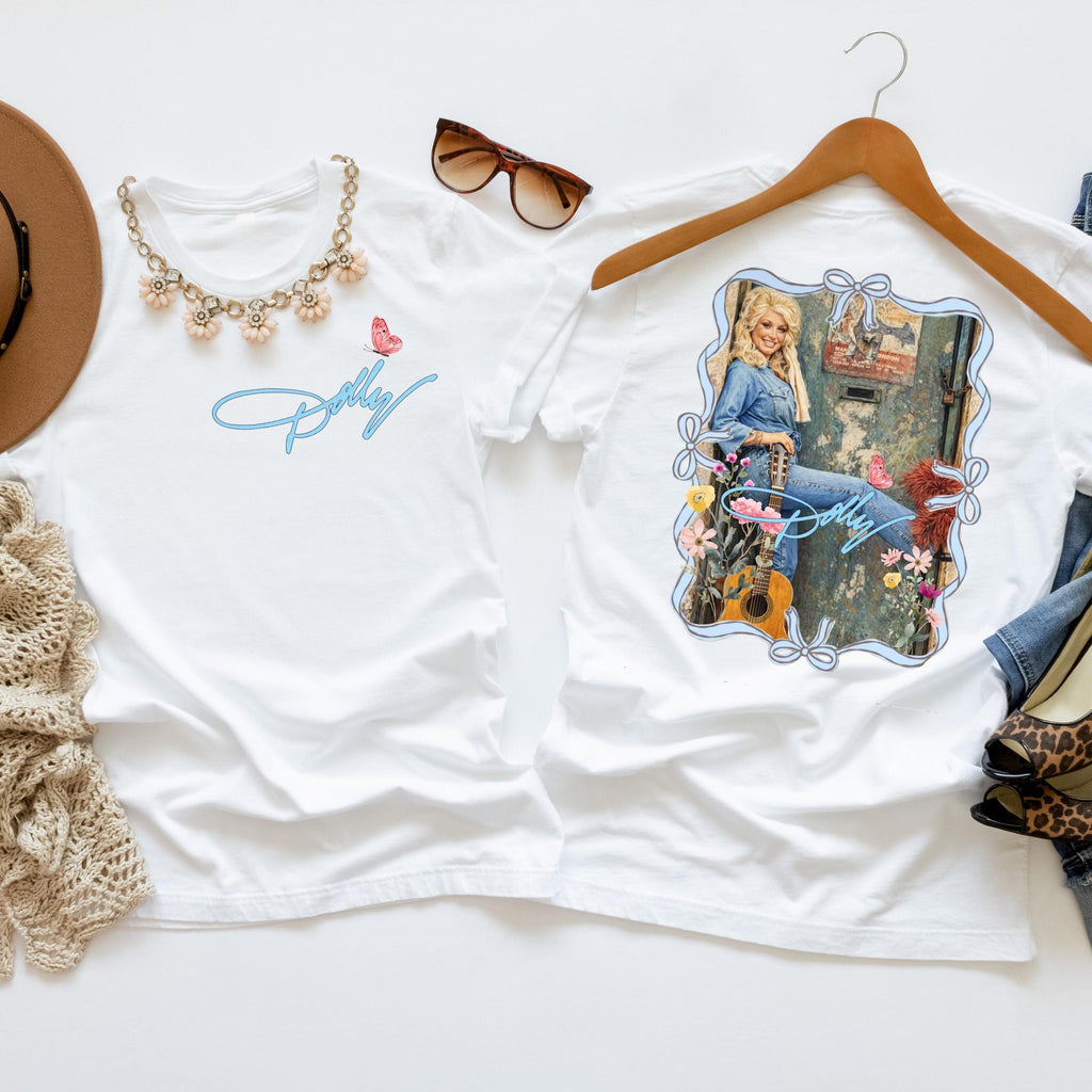 Dolly Parton Pocket & Back Bright Shirt, Country Music Graphic Tee, Dolly Parton Memorial Shirt 686074