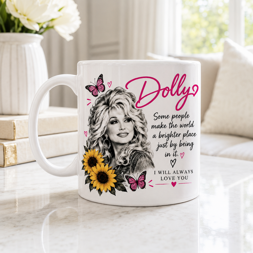 Dolly Parton Memorial Mug, Some People Make the World Brighter Coffee Cup, 1946–2026 Country Music Tribute 686110