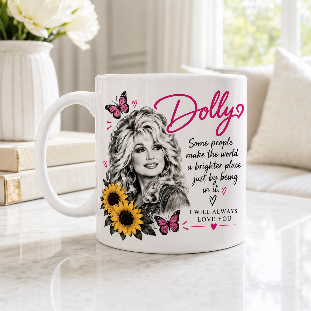 Dolly Parton Memorial Mug, Some People Make the World Brighter Coffee Cup, 1946–2026 Country Music Tribute 686110
