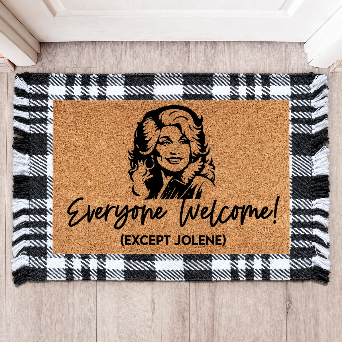 Everyone Welcome Except Jolene Doormat, Dolly Parton Tribute Doormat, Dolly Parton Memorial Gift 686161