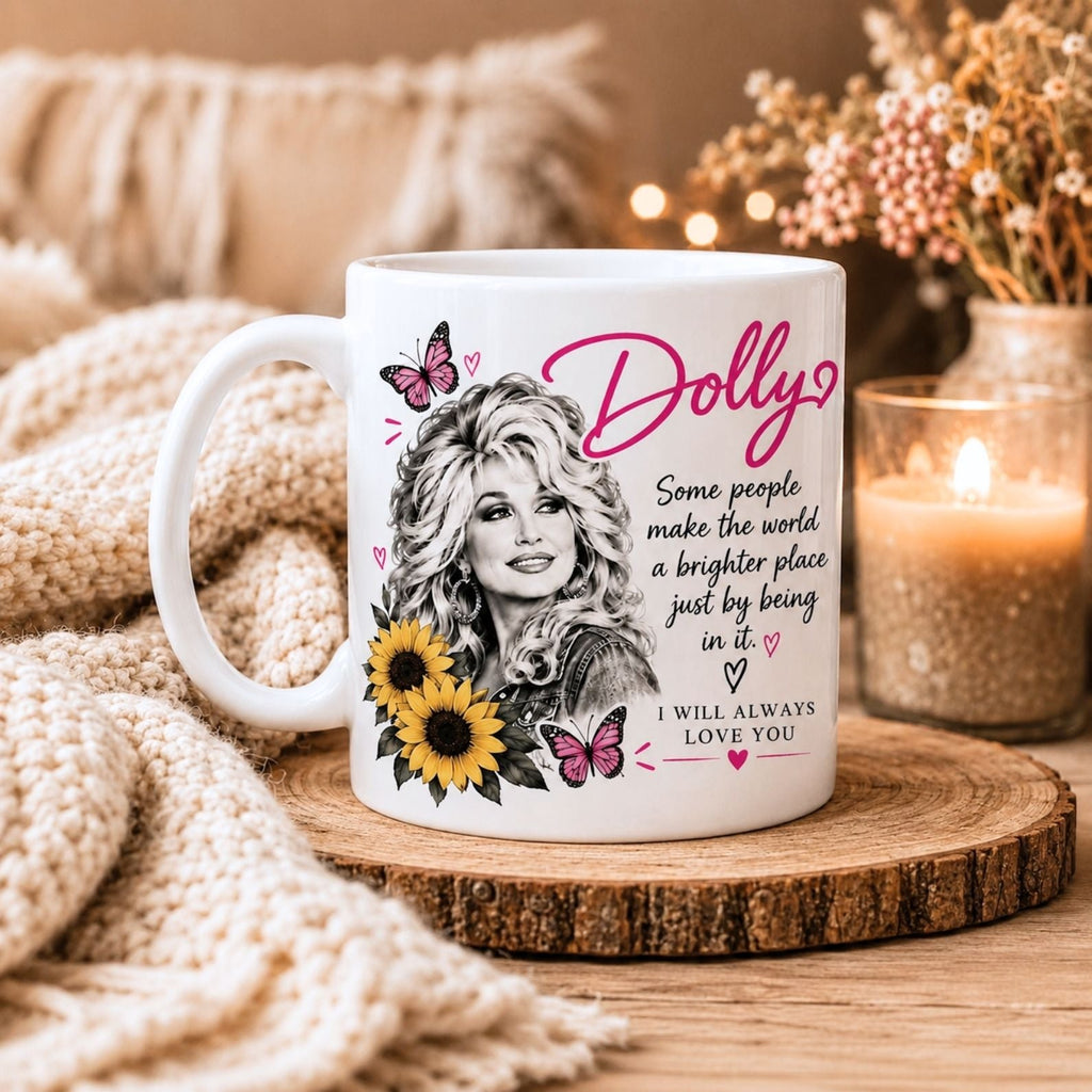 Dolly Parton Memorial Mug, Some People Make the World Brighter Coffee Cup, 1946–2026 Country Music Tribute 686110
