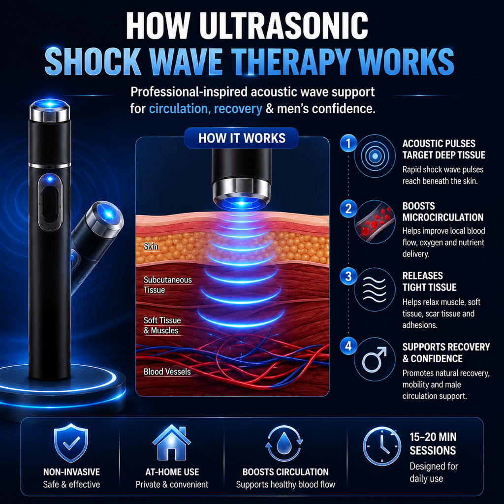 2026 New Advanced Acoustic Shockwave Therapy Device | Male Wellness & Muscle‑Joint Pain Relief