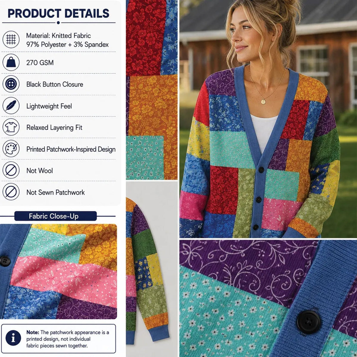 Dolly Parton Many Colors Memorial Cardigan, Country Music Patchwork Cardigan, Colorful Cardigan for Women 686297 WFD