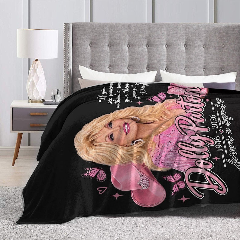 Dolly Parton Inspired Blanket, Pink Western Cowgirl Home Decor, Dolly Parton Fan Gift 686252