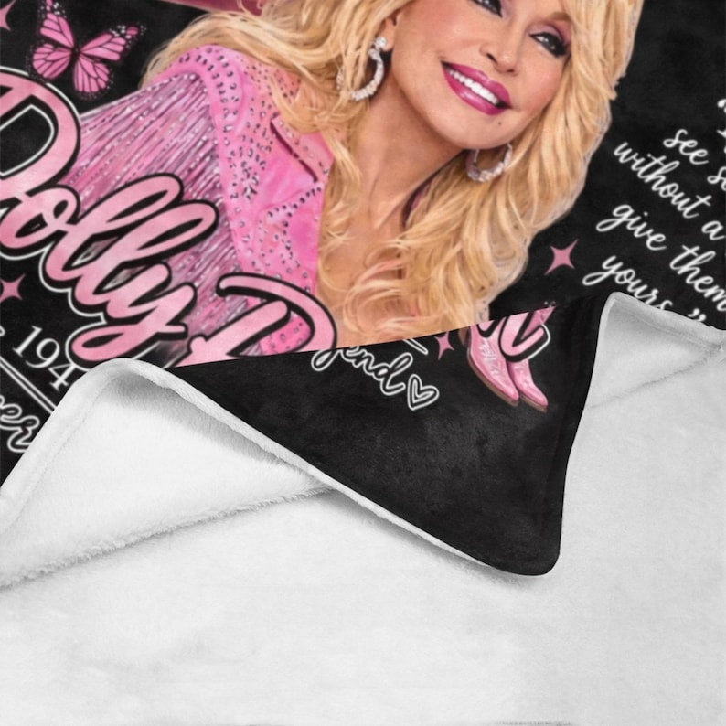 Dolly Parton Inspired Blanket, Pink Western Cowgirl Home Decor, Dolly Parton Fan Gift 686252
