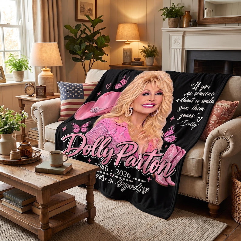 Dolly Parton Inspired Blanket, Pink Western Cowgirl Home Decor, Dolly Parton Fan Gift 686252