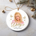 Dolly Parton Memorial Ornament, Country Music Legend Keepsake, Christmas Gift for Dolly Fans 686091
