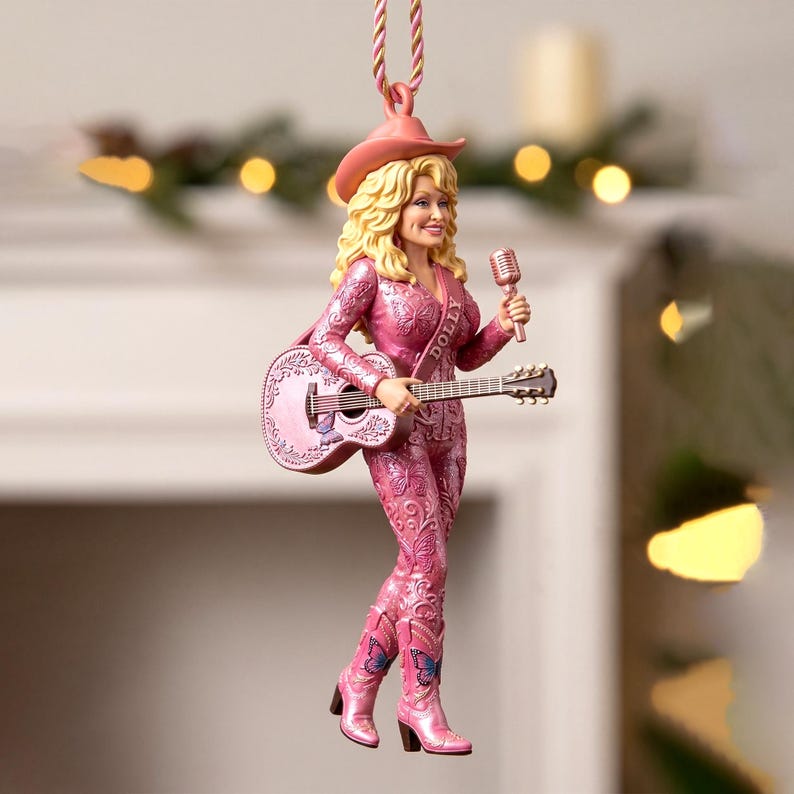 Dolly Parton RIP 3D Relief White Acrylic Ornament, Dolly Parton Memorial Ornament, Country Music Legend Tribute 686274