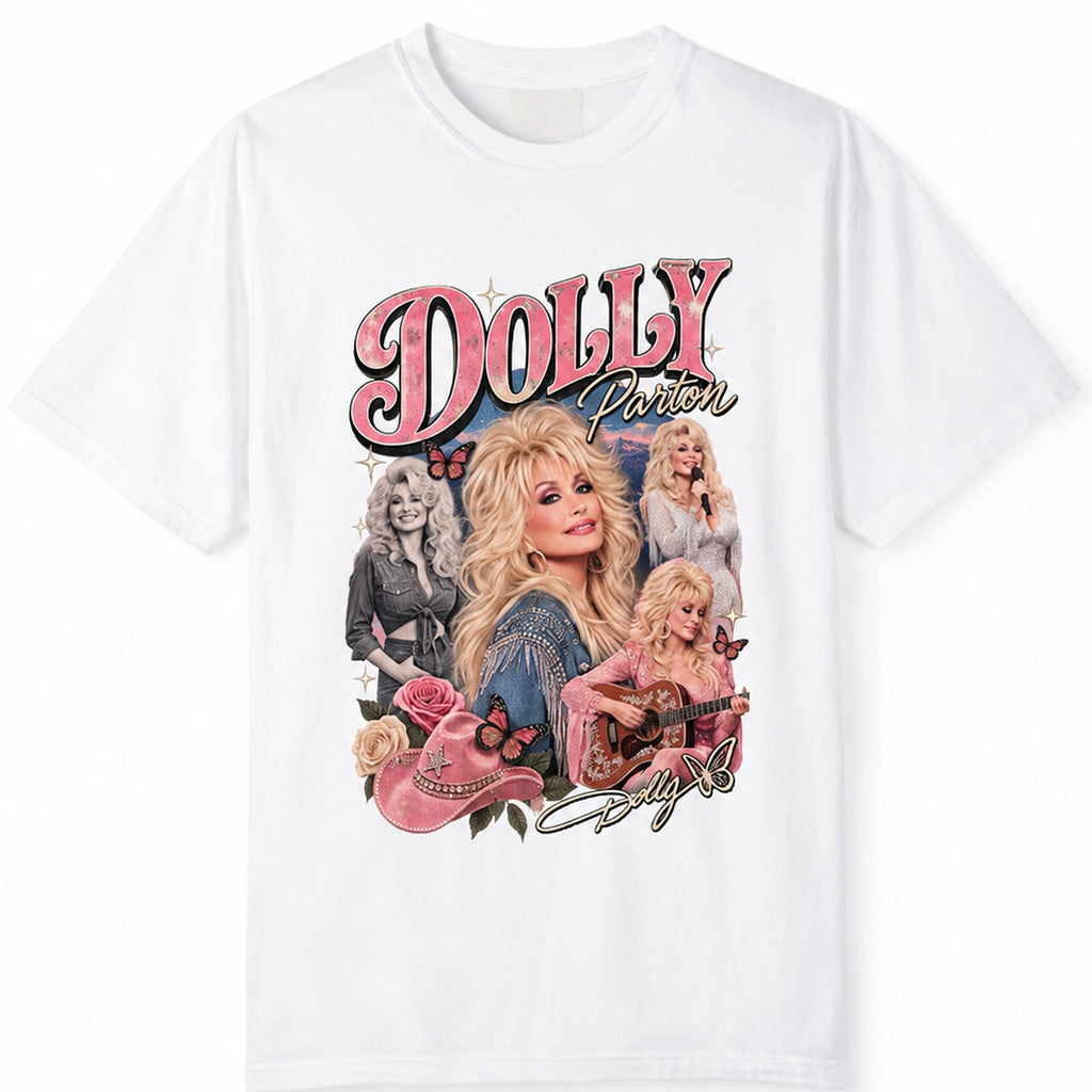 Dolly Parton Collage Shirt, Vintage Country Music Graphic Tee, Retro Western Cowgirl Concert T-Shirt 686075