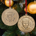 Trump One Dollar Coin 250th Anniversary Stainless Steel Ornament 2-Sided, Donald Trump $1 Coin Christmas Ornament, Patriotic USA Gift 686132