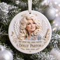 Dolly Parton Angel 3D Relief White Ceramic Ornament, Country Music Legend Memorial Christmas Ornament 686143