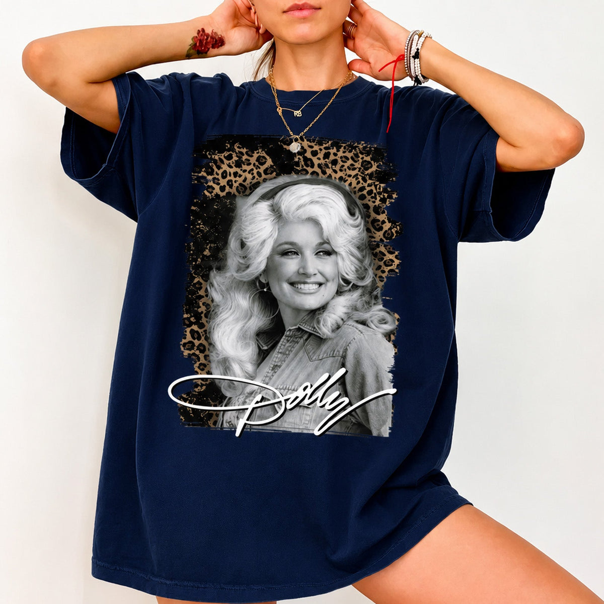 Dolly Parton Tribute Shirt, Vintage Country Music Legend Tee, Leopard Portrait Memorial T-Shirt 686063