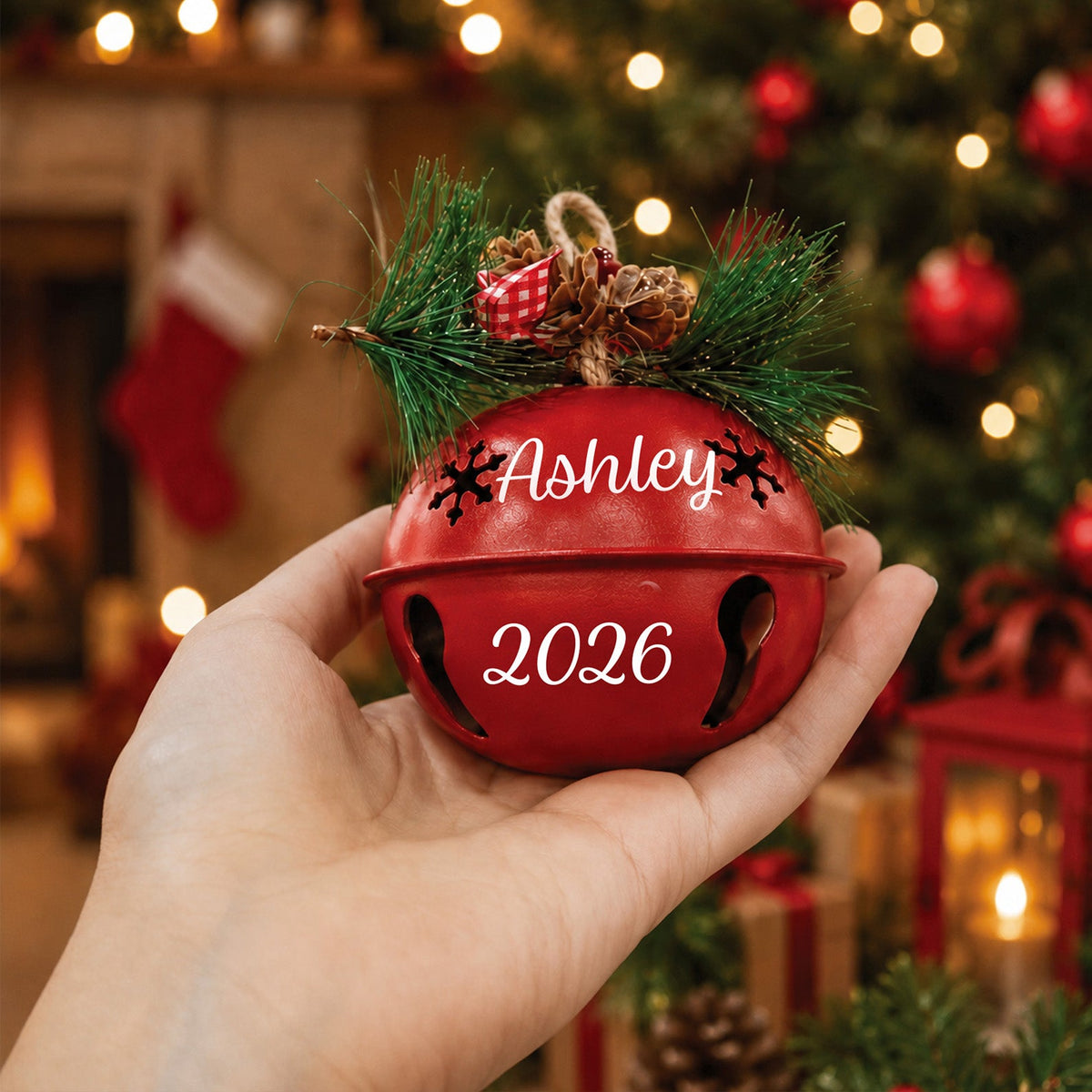 Personalized Christmas Jingle Bell Ornament, Custom Name 2026 Holiday Tree Decoration, Family Christmas Gift 685899