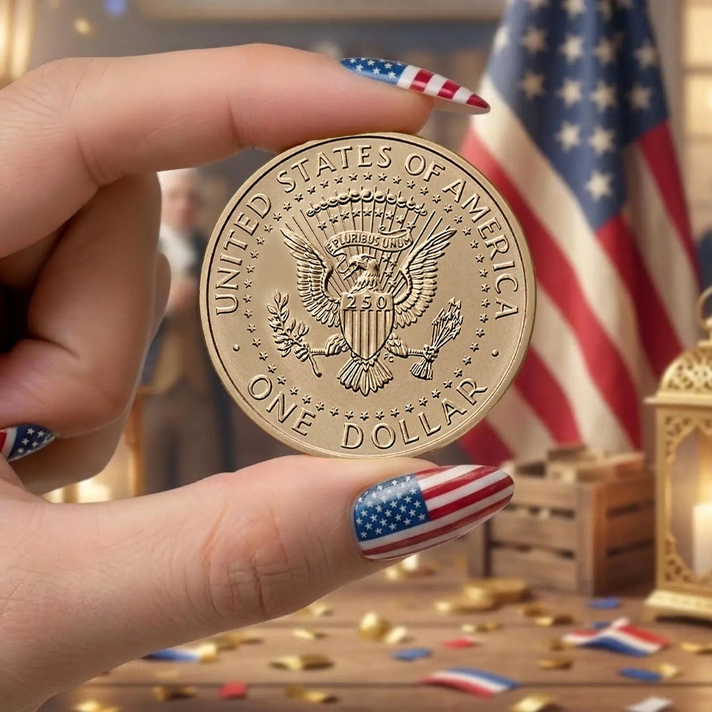 Trump One Dollar 250th Anniversary Commemorative Coin, Donald Trump $1 Coin, Patriotic USA Gift 686132