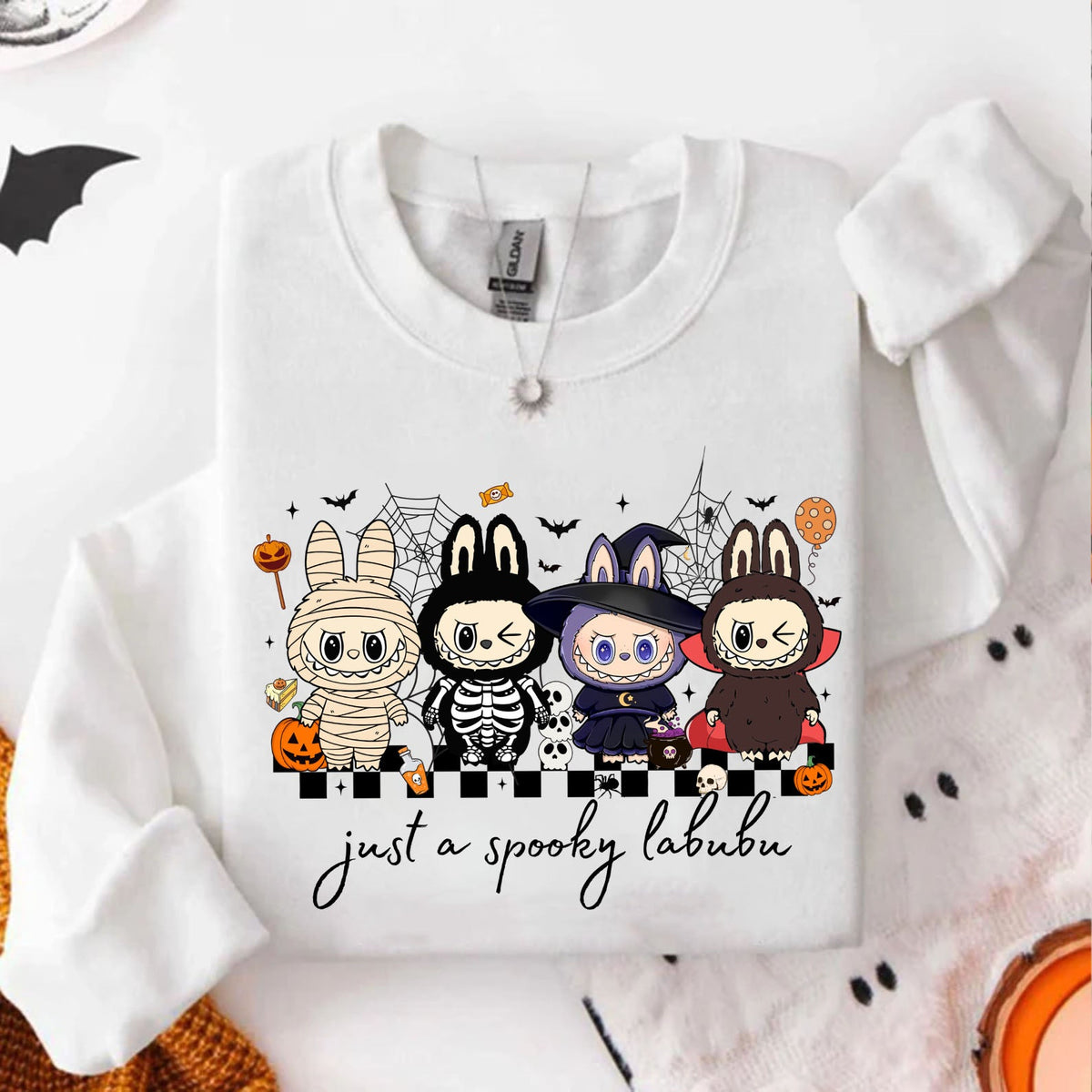 Just A Spooky Labubu Halloween Shirt, Doll Monster Characters Halloween Sweatshirt, Funny Halloween Shirt 683303