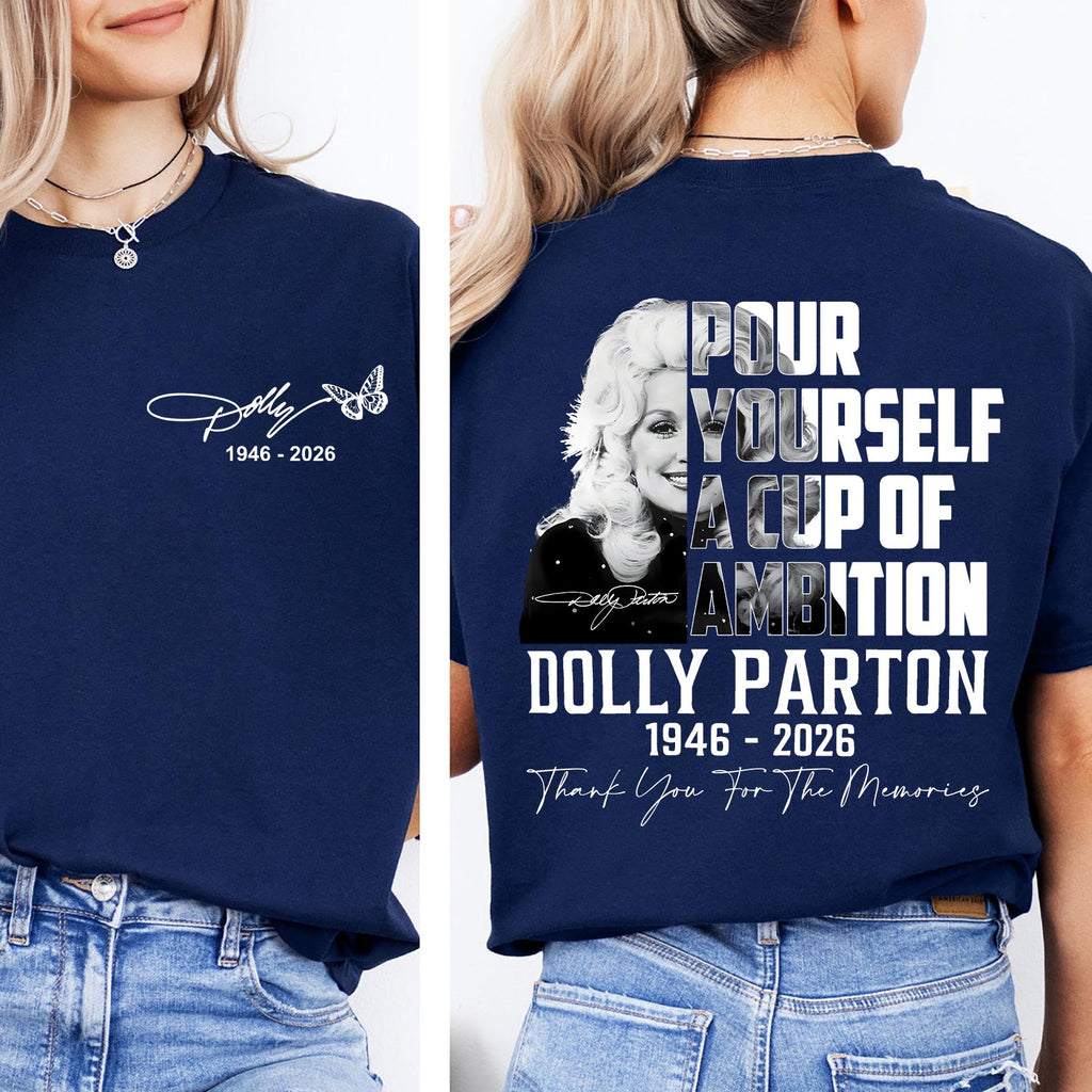 Dolly Parton Memorial Pocket & Back Shirt, Country Music Tribute Tee, Thank You For The Memories T-Shirt 686076