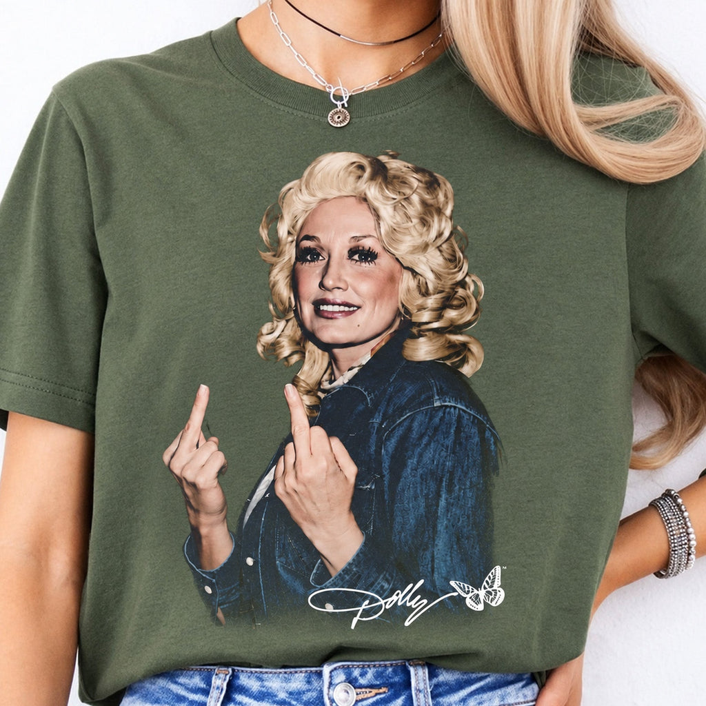 Dolly Parton Middle Finger Shirt, Funny Dolly Graphic Tee, Sassy Country Music T-Shirt, Dolly Fan Gift 686098
