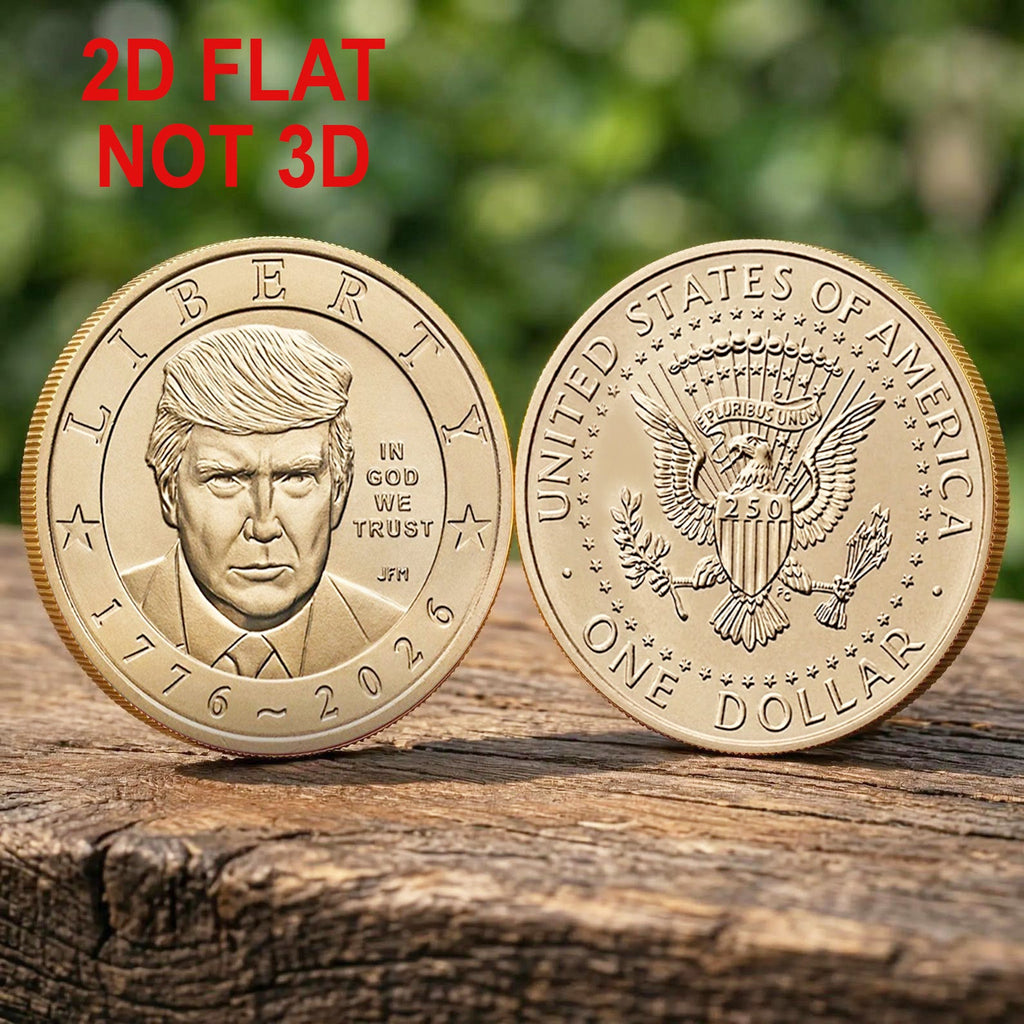 Trump One Dollar 250th Anniversary Commemorative Coin, Donald Trump $1 Coin, Patriotic USA Gift 686132