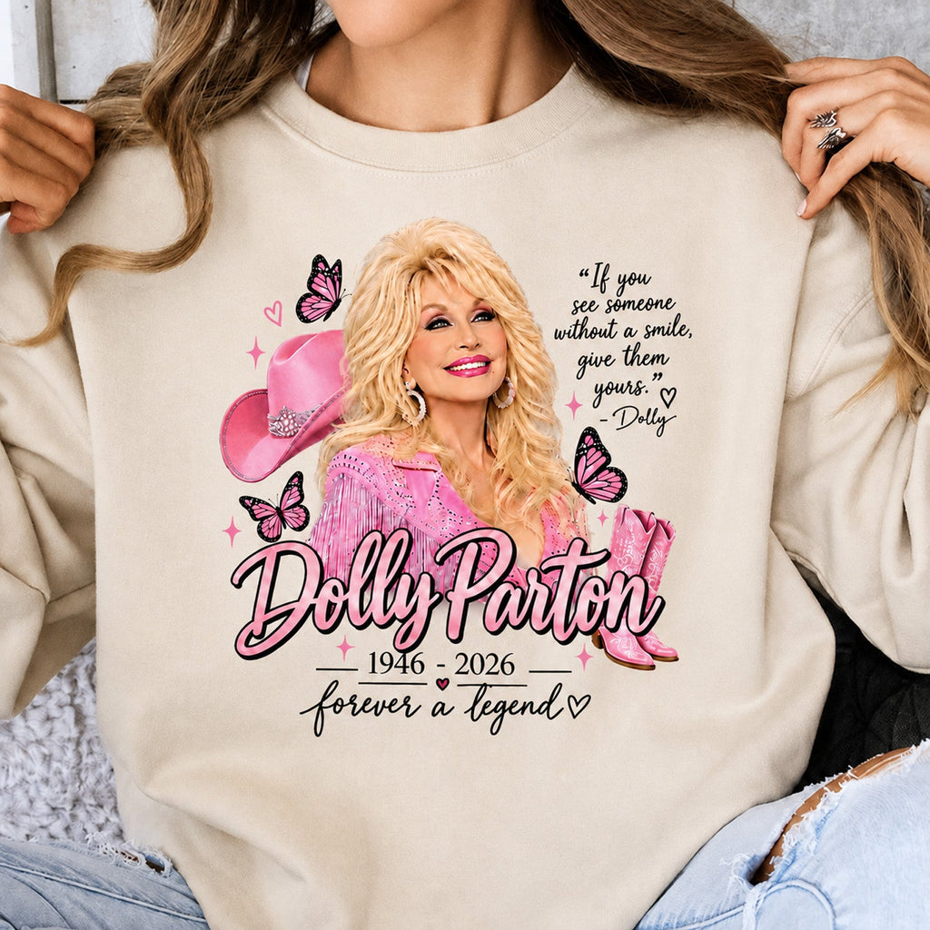Dolly Parton Memorial Shirt, Forever A Legend Country Music Tribute Tee, Pink Western Cowgirl T-Shirt 686065
