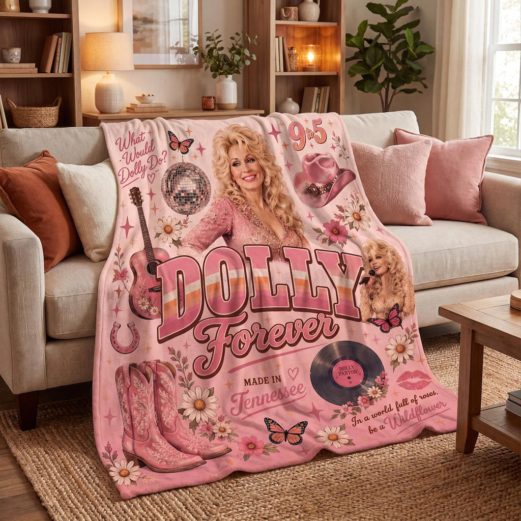 Dolly Parton Memorial Blanket, In Loving Memory Country Music Fleece Throw, Dolly Fan Gift 686189