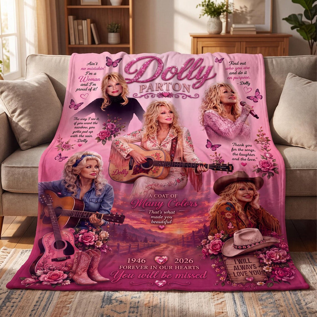 Dolly Parton Memorial Blanket, In Loving Memory Country Music Fleece Throw, Dolly Fan Gift 686189